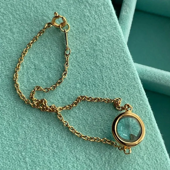 Tiffany yellow gold olive leaf topaz bracelet - Picture 4 of 9